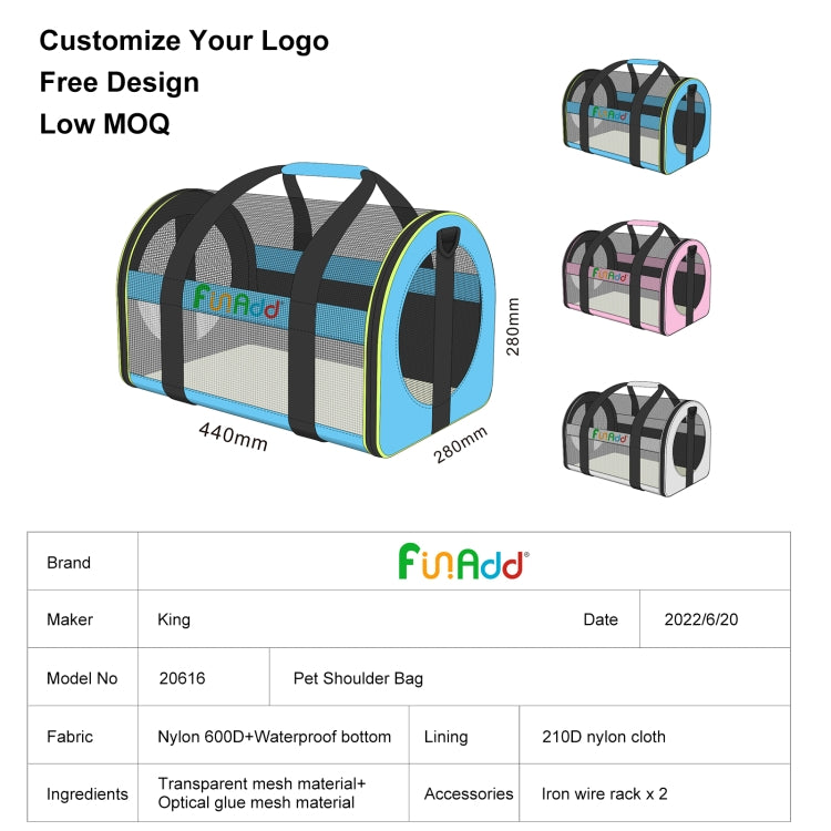Foldable pet carrier bag diagram with mesh windows and carrying straps