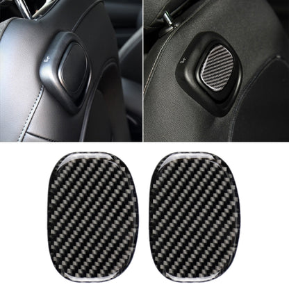 Car seat back handle carbon fiber oval sticker, black bezel with textured weave insert