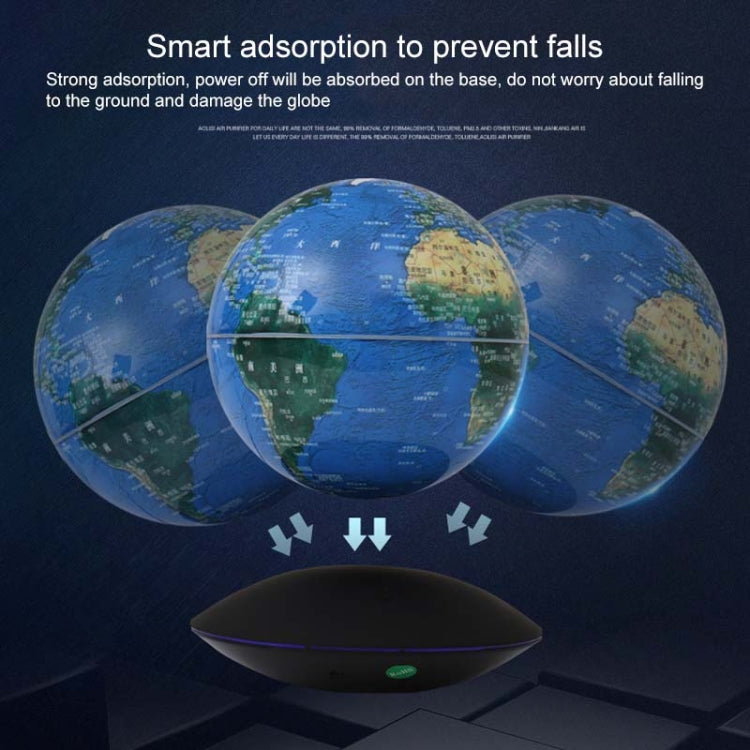 Illuminating magnetic levitation globe set with three floating spheres and black base