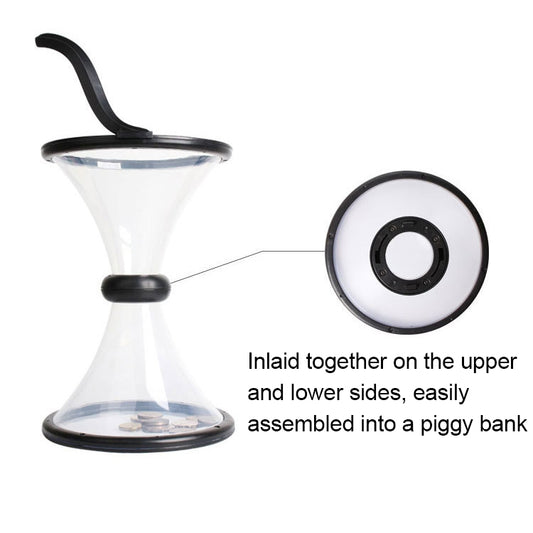 Vortex Bank Decompression Transparent Funnel Gravity Rotating Coin Storage Box, Funnel