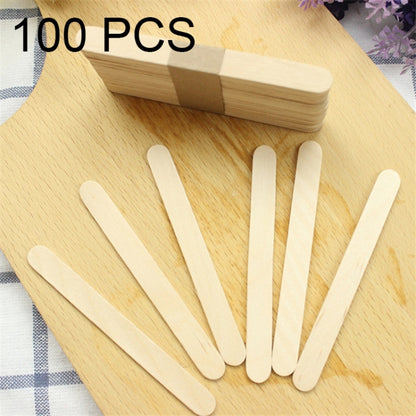 Wooden wipe wax spatula sticks, light wood, 15cm, 100-pack