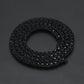 Black one-row rhinestone necklace chain with circular linked rows
