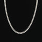 Silver-toned one-row rhinestone necklace chain with evenly spaced stones