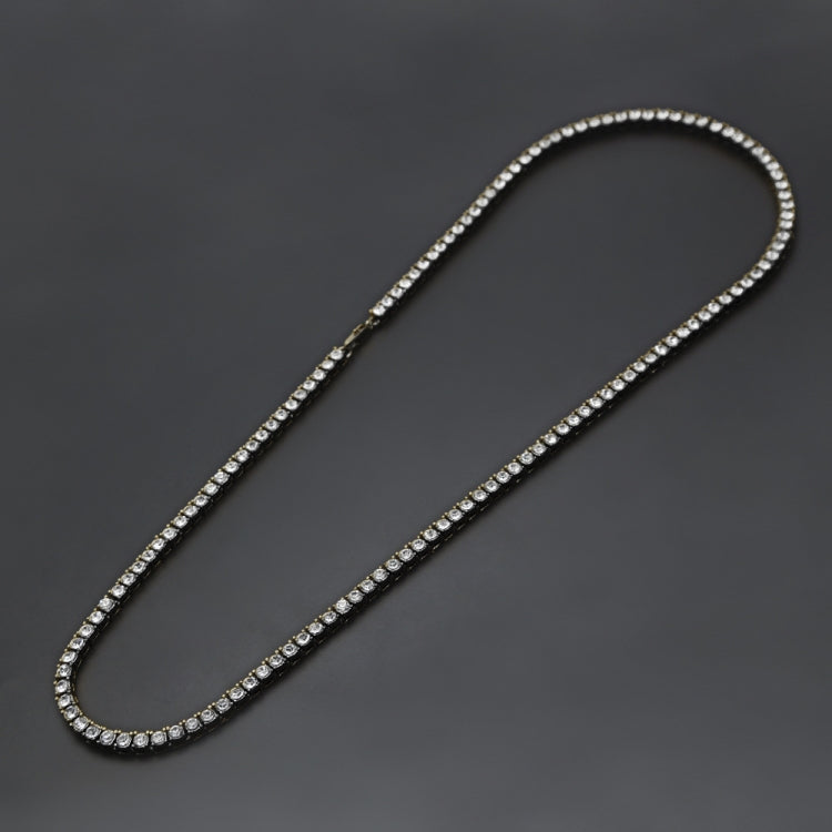 White crystal single-row chain necklace with tennis-style sparkle