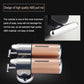 Dual manual soap dispenser with rose-gold center canisters and chrome pull-rod lever