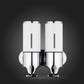 Dual wall-mounted manual soap dispenser, white twin bottles with chrome base