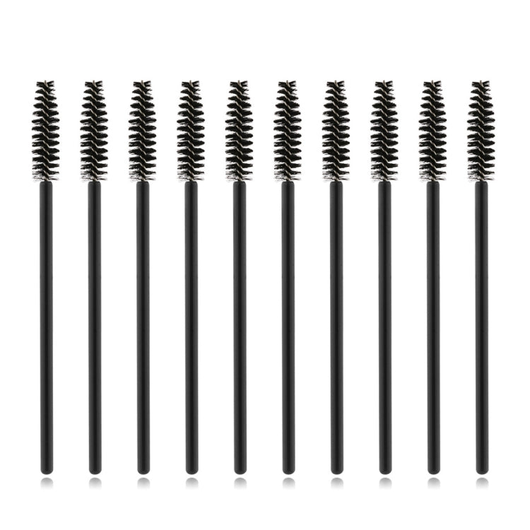 Row of black disposable eyelash mascara wands, set of 50