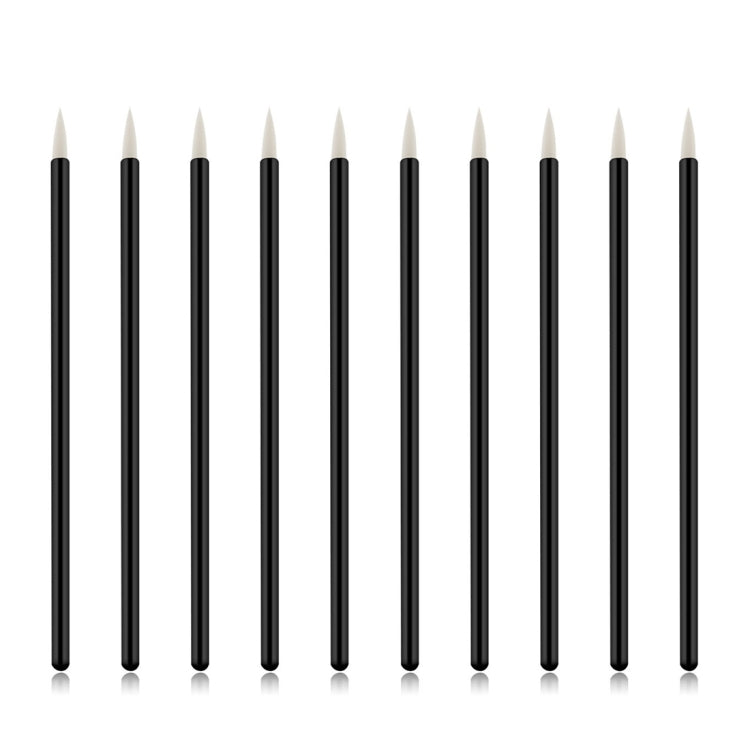 Eyeliner brush set showing multiple black-handled brushes with white tips
