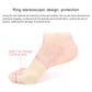 Beige foot brace sleeve with split toes and circular gel protection ring