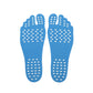 Blue anti-slip summer sandal insole with dot grip traction, pair of inserts