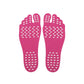 Pink anti-slip sandal insole inserts with raised dot grip pattern, pair view