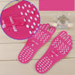 Pink dotted anti-slip sandal insoles on tabletop, with size markings