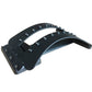Black lumbar traction and massage brace with curved arms and round magnet points