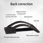 Instruction diagram of black lumbar traction spine stabilizer with labeled end slot