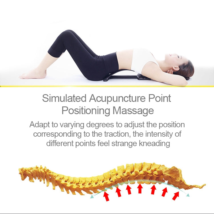 Reclining lumbar traction massage positioning with simulated acupuncture point arrows