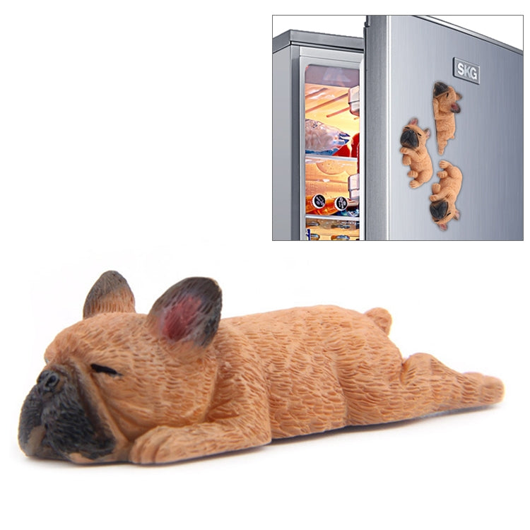 Non-magnetic 3D French bulldog fridge paste, tan lying dog figure