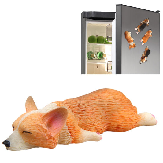 Home Decoration Lovely Rrunk on Sleep Corgi 3D Magnetic Buckle Fridge Paste, Corgi  Magnetic