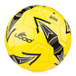 Yellow PU leather soccer ball with black and white star graphics