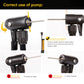 Inflation air pump with needle attachment and nozzle for football valve.