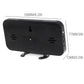 Multifunction Creative Mirror Reflective LED Display Alarm Clock with Snooze Function & 2 USB Charge Port