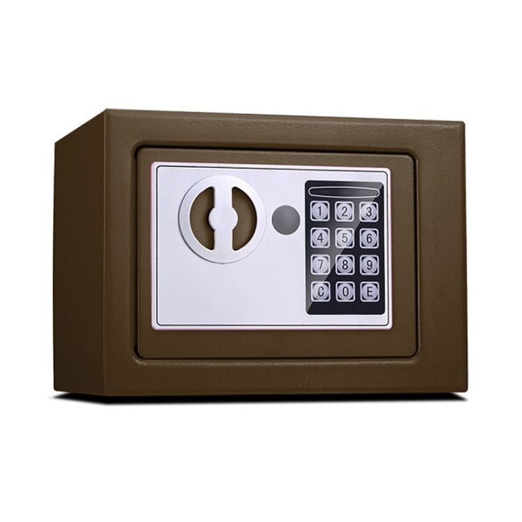 Mini electronic security lock box with keypad and keyhole, bronze finish
