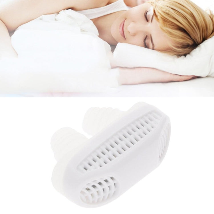 White silicone anti-snoring air purifier device with vented grille