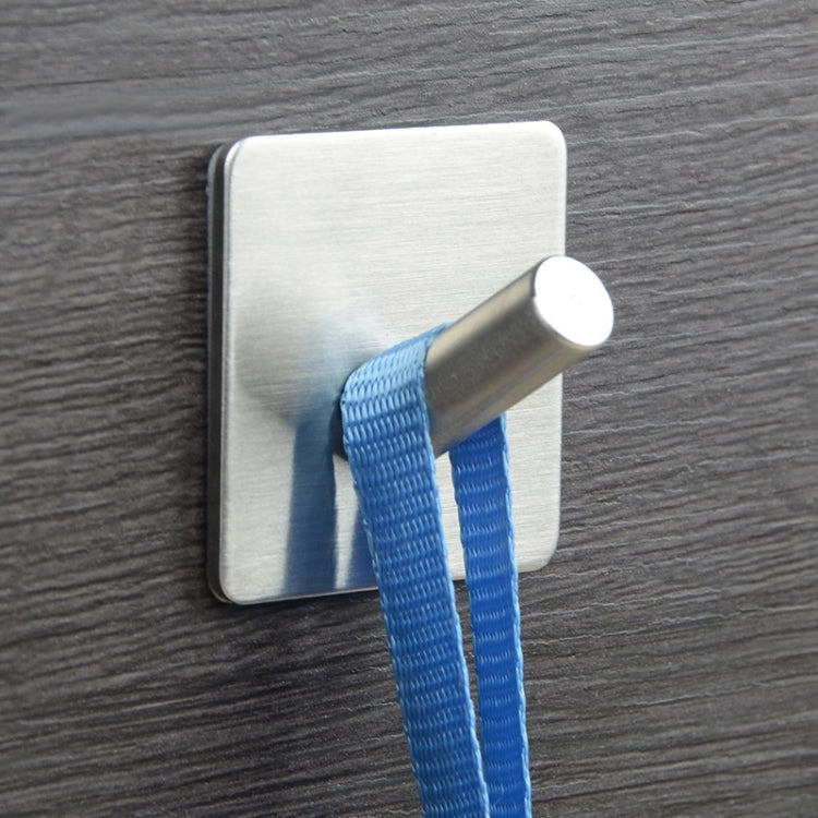 Stainless Steel Single Slant Hook Bathroom Non-perforated Coat Rack, Silver Slant Hook