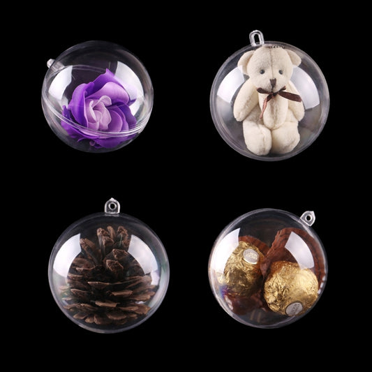 5 PCS Transparent Christmas Ball Hollow Plastic Sphere Ball Shaped Eternal Flower Ball Wedding Gifts Gift Box, Size: 7 x 7cm, Size: 7 x 7cm
