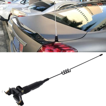 Universal extendable car antenna aerial clip, black and silver whip with spring coil