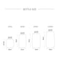 Bottle size chart showing 30 ml, 60 ml, 80 ml, and 100 ml spray bottle