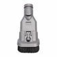 Vacuum brush head attachment with dense black bristles and side release tab