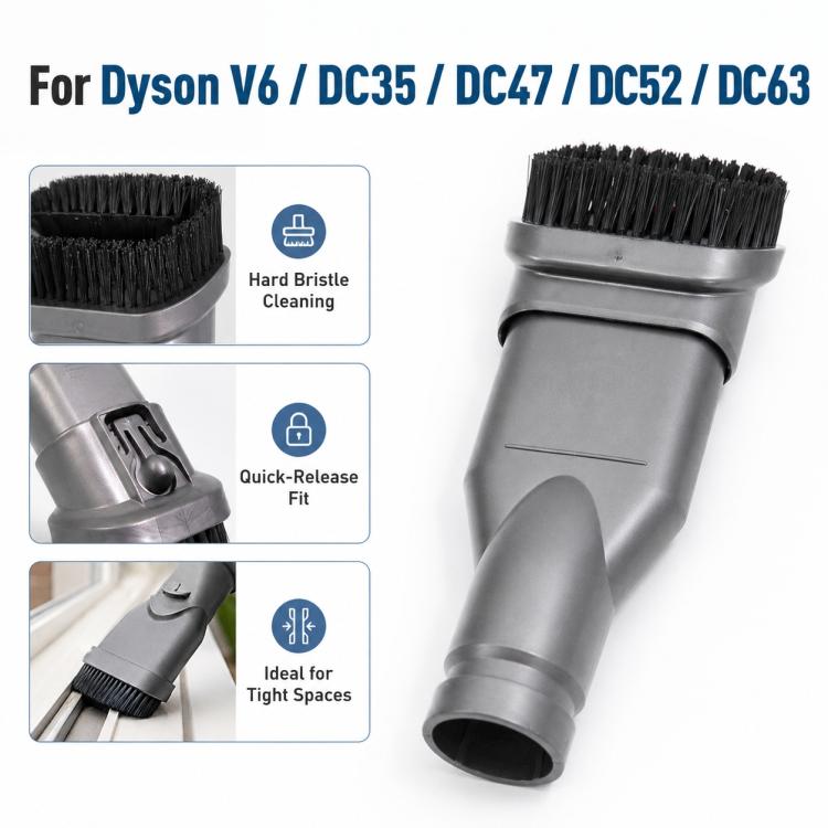 Dual-purpose vacuum brush head attachment with black bristle cleaning end