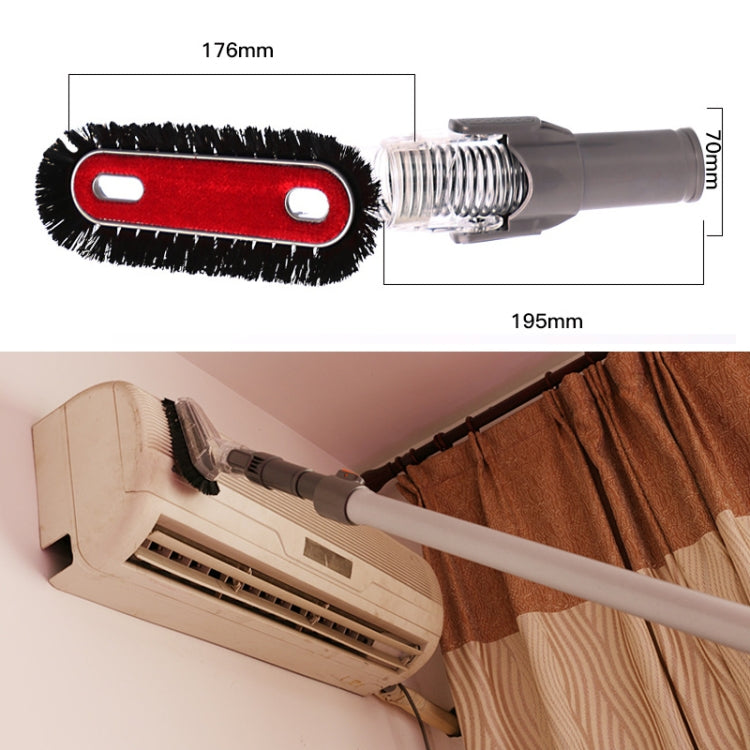 Transparent brush head attachment with red bristle roller, 195mm length, 176mm width
