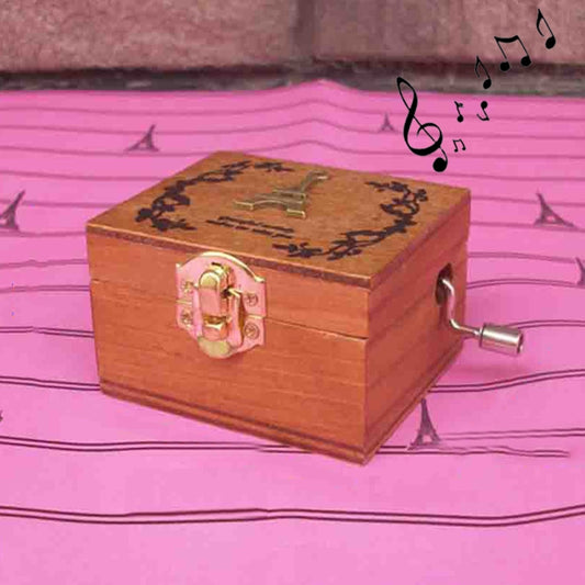 Home Decor Creative Exquisite Retro Wooden Birthday Decorations Music Box, Random Style Delivery, Wooden Birthday