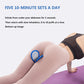 Blue postpartum hip trainer clip on thigh while balancing on hands and feet.