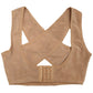 Flesh-toned posture correction shoulder support bra with crisscross back straps