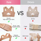 Beige kyphosis correction shoulder support with smooth fabric and wide front hook band