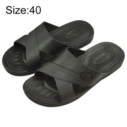 Anti-static non-slip X-strap slippers, black, size 40, textured footbed