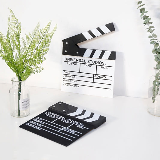 2 PCS Wooden Clapboard Director Film Movie Clapper Board Slate Home Decoration, Random Color Delivery, Movie Clapper Board