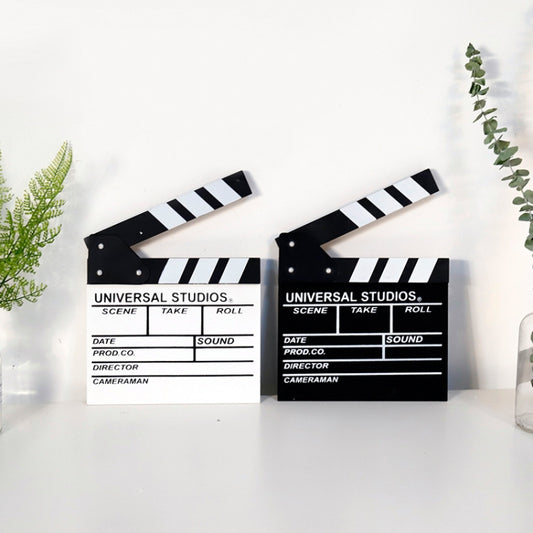2 PCS Wooden Clapboard Director Film Movie Clapper Board Slate Home Decoration, Random Color Delivery, Movie Clapper Board