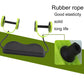 Ab exercise wheel with green wheel discs, black rope handles, and foot pad