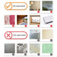 Applicability guide graphic with check marks for suitable surfaces and X marks for others