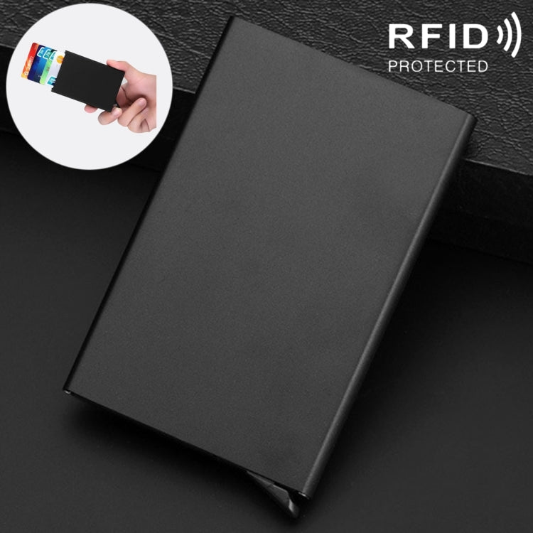 Black slim business and credit card holder with hinged front