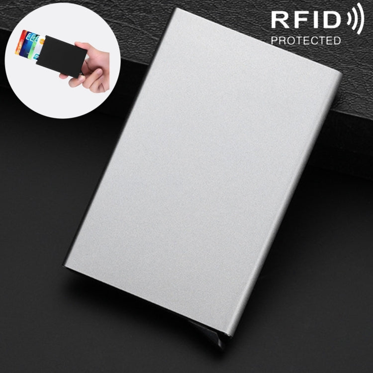 Light gray slim business and credit card holder with hinged front