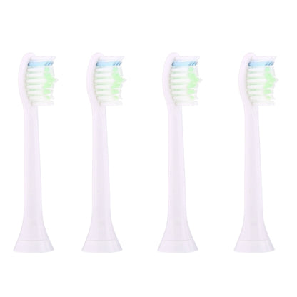 Philips Sonicare HX6064 replacement brush heads, 4 pack, white with green bristles