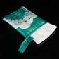 Disposable travel cotton bath towel with sealed pouch and folded white towel stack