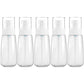 Clear translucent travel plastic bottles set with white pump caps, leak-proof 100ml (5-pack)