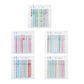 Pastel 0.5mm gel pens with floral stripe patterns shown in multiple packaged views