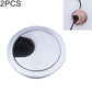 Round desk cable hole cover set, silver zinc alloy with black vent insert