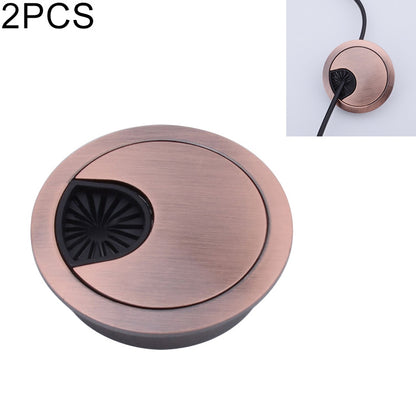 Round 60mm zinc alloy desk grommet cover, green bronze with black cable opening insert